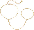 fashion ins style finger chain small disc ring chain stainless steel bracelet stylish trendy jewelry wholesale for women