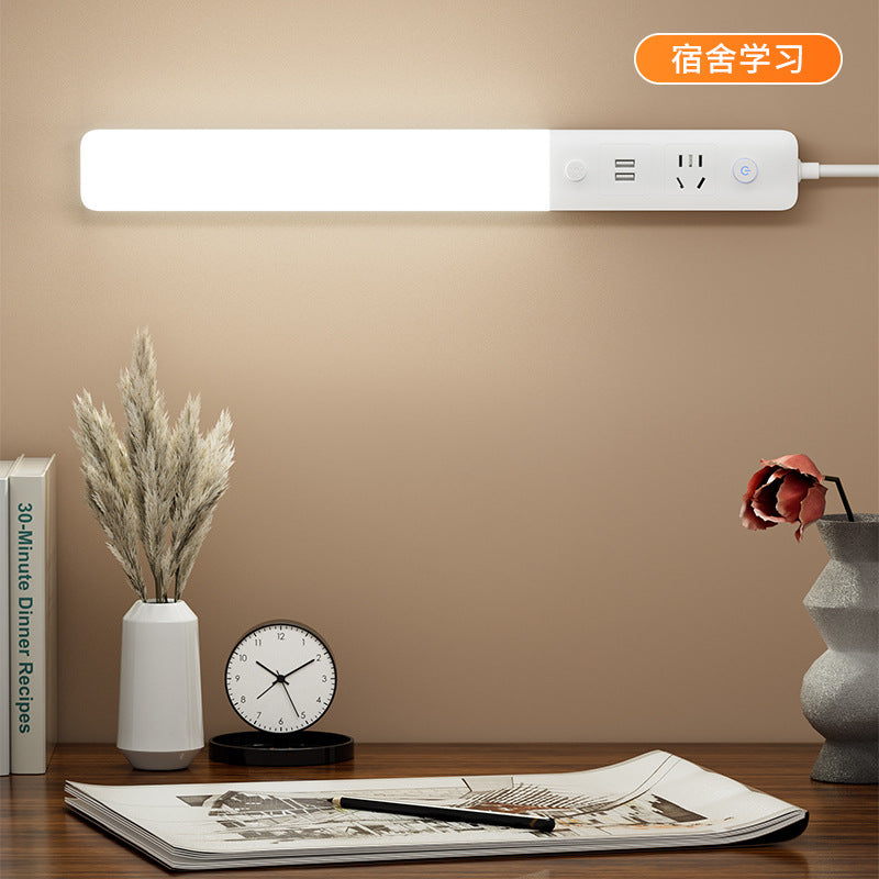 Cool led multifunctional socket desk lamp for college dorms - eye protection, magnetic attachment, study-focused, perfect for dorm rooms