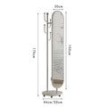 Cream style full-length mirror, rotate full-length mirror, fitting mirror, movable floor-standing clothes rack, floor mirror, all-in-one coat rack