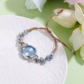 Blue bead deep coffee thread sunburst blue
