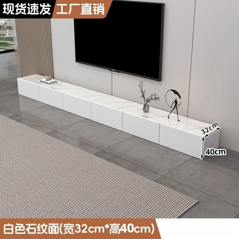 White tv cabinet scandinavian floor-standing small apartment normcore coffee table combination modern casual cream style tv floor cabinet