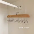 Solid wood clothes hanger intimates vest wooden storage rack tie hanging multi-function hook clothing store clothes drying rack wholesale
