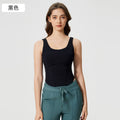Shortsilmslimming look sports vest for women with chest pad, nude feel, comfortable back, sleeveless fitness yoga wear d25056