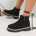 new arrival: plus-size chelsea boots for women - spring/autumn suede ankle boots with side zipper, wholesale trendy styles