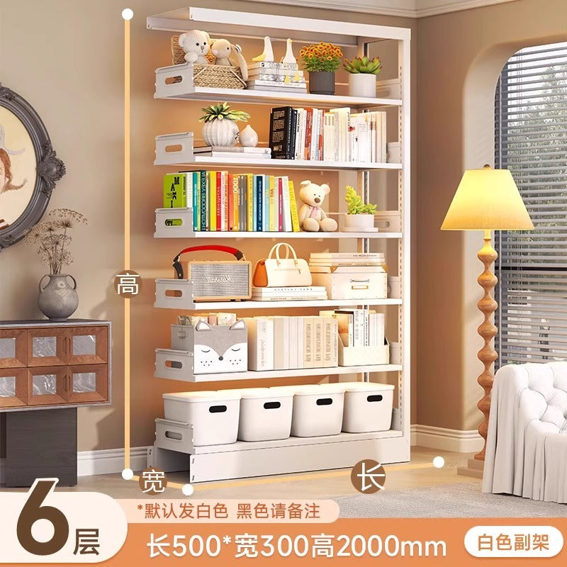 Household bookshelf perforated board storage rack library floor-standing multi-layer steel bookcase student kids storage picture book rack