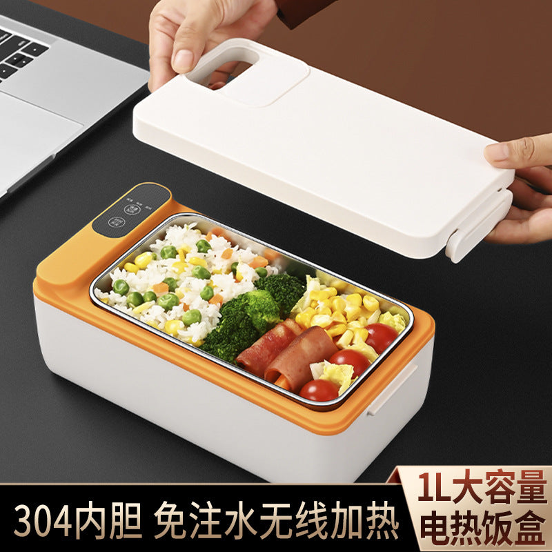 304 stainless steel electric lunch box large-capacity work car portable thermal insulation lunch box water-free self-heating lunch box