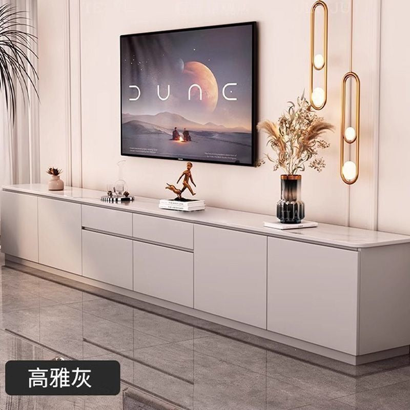 Rock slab solid wood coffee table tv cabinet casual bedroom living room for home floor-standing storage cabinet tall floor cabinet two-piece set