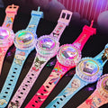 New light-up musical kids' watch with 360° rotating gyro electronic display - sanrio cartoon student toy watch