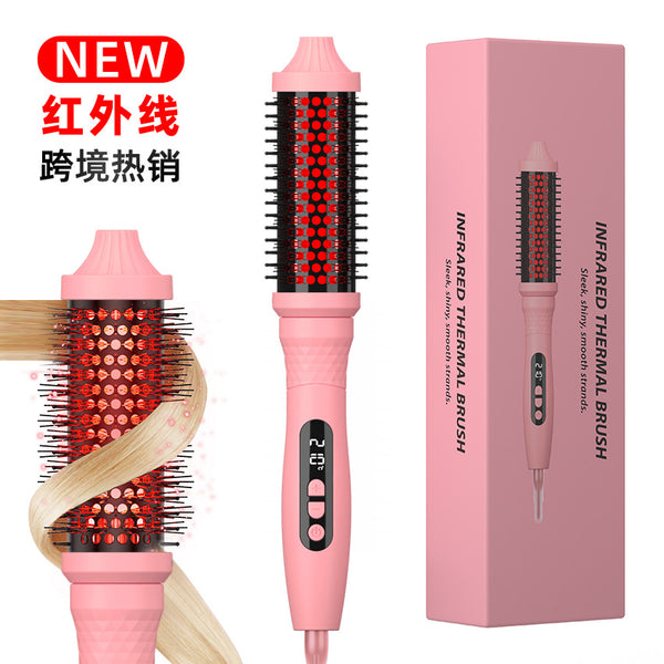 Cross-border new infrared curling iron Multifunctional curling straight hair comb Electric comb 2-in-1 curling iron Dual-purpose