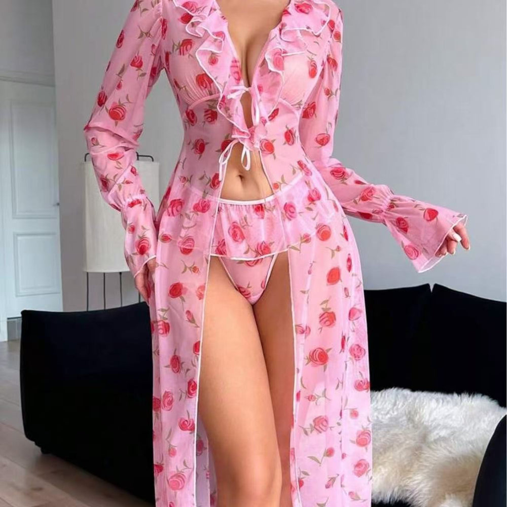new arrivalsexyintimatessweet floral lace pure desire deep v nightgown bikini fashion suit 3440