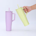 Amazon 40oz large capacity handle ice cup 304 stainless steel vacuum insulated cup outdoor car cup