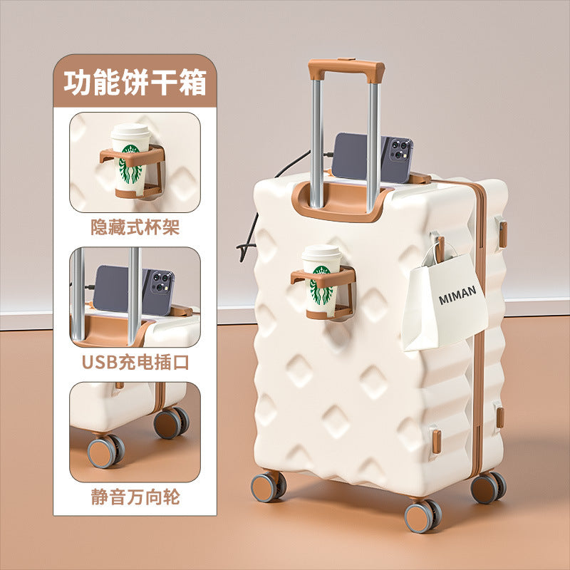 Large-capacity suitcase female 2024 new suitcase 20-inch boarding rod password leather case universal wheel parent-child