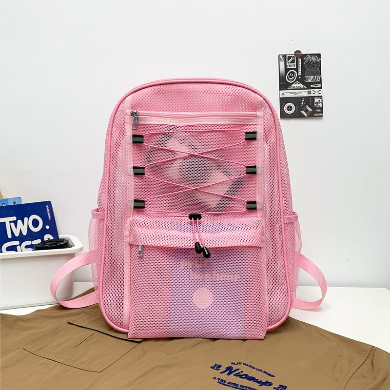 Pvc transparent backpack - summer beach travel backpack - wholesale for cross-border e-commerce - unique design for middle school and college students