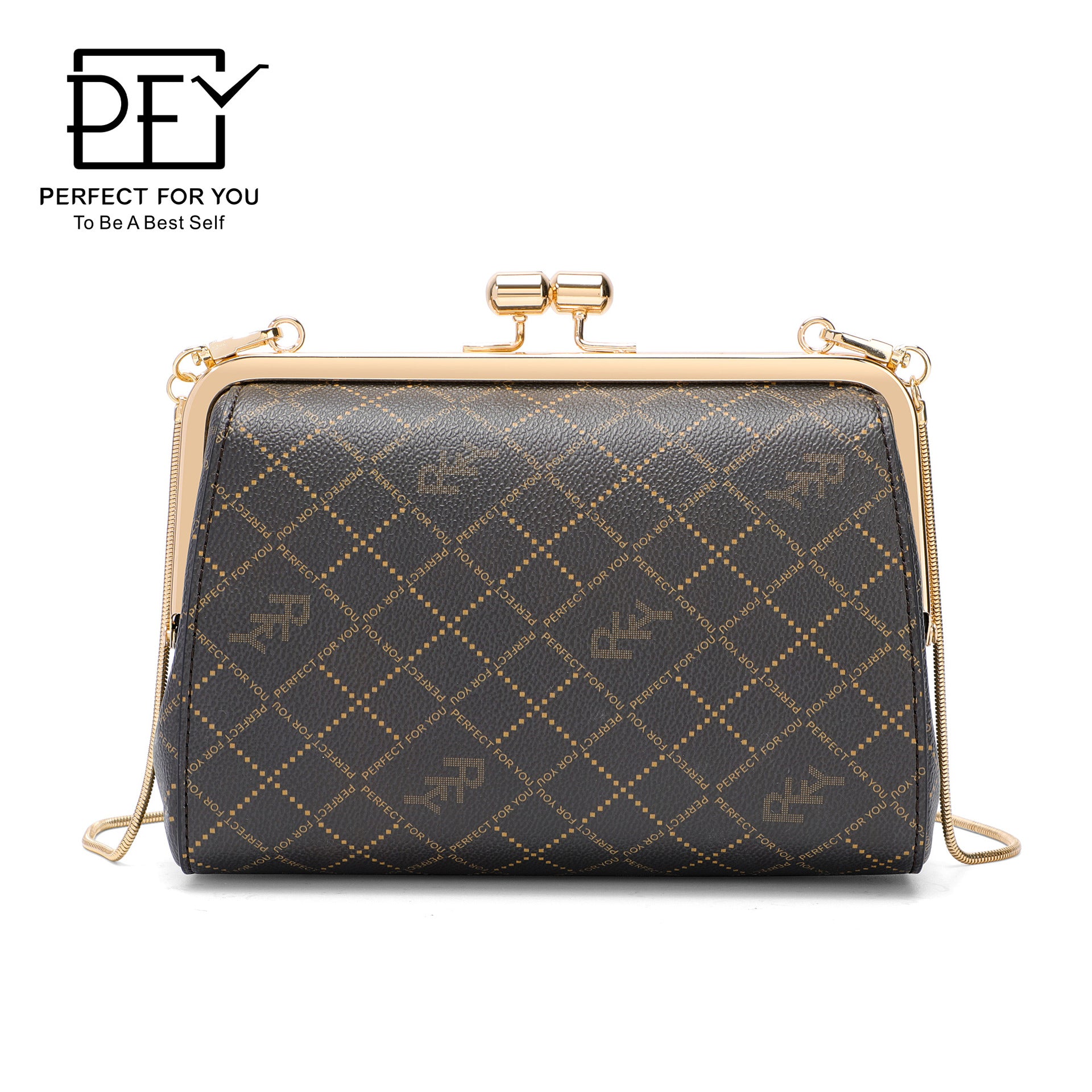 Fashion commuter big-name women's bags, presbyopia messenger bags, versatile retro bags for women, high-end foreign-style metal gold bags
