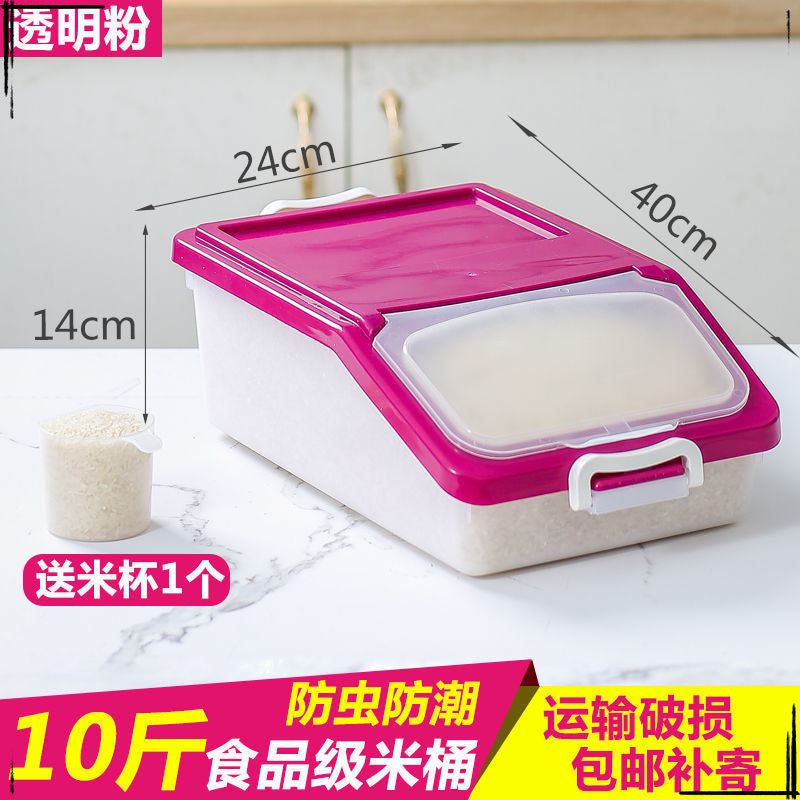25Kg Multifunctional Rice Tank Household Rice Bucket Rice Storage Tank Rice Box Kitchen Flour Box 10kg Insect-proof and moisture-proof storage bucket