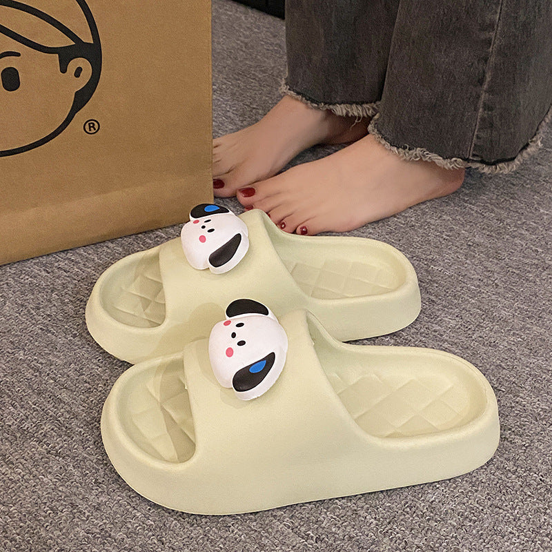 Eva thick sole slippers women's home indoor home outwear non-slip deodorizing filter bathroom bathing stepping on shit cartoon sandals