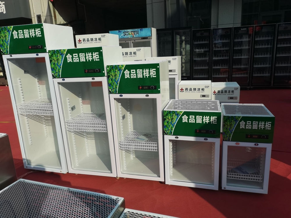 Food sample storage cabinet, kindergarten canteen refrigerated display case, small refrigerator, fruit upright refrigerator
