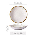White 8inch soup plate-gold