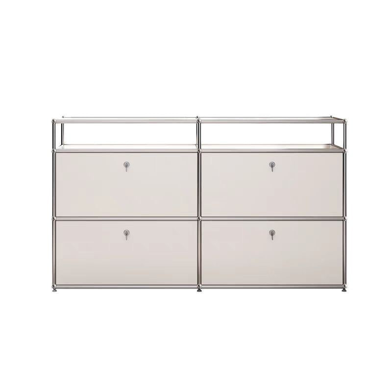 Stainless steel medieval bedside table USM bedroom modern simple shelf ins module storage TV side cabinet complete