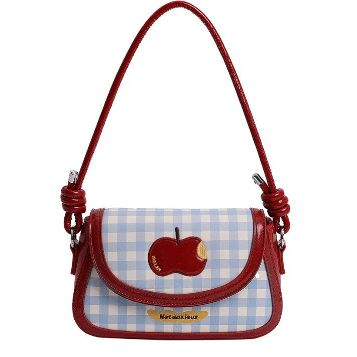 Cartoon embroidered hand carry small square bag 2025 summer new Korean version fashion versatile casual shoulder bag feeling messenger bag