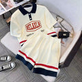 Girls' and boys' short-sleeve outfit set - summer  new collection: stylish and trendy kids' polo shirt and shorts two-piece set