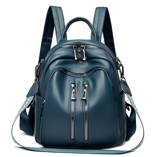Premium sense women's backpack 2025 new fashion soft leather women's bag travel backpack large capacity student bag