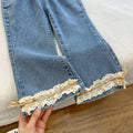 new year's collection: autumn/winter girls' lace-up denim pants with cute bow detail - stylish and sweet flare jeans for baby girls