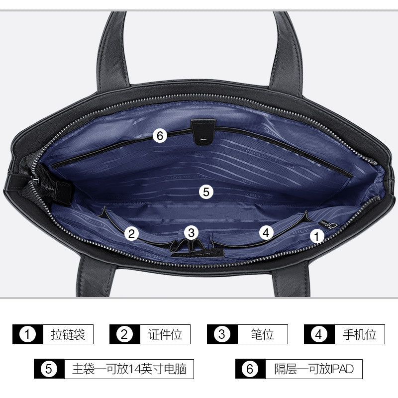 Emperor Paul briefcase men's genuine leather handbag first layer cowhide computer bag shoulder messenger bag wholesale