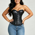 Corset corset pu leather corset breast support push-up fashion palace style body shaping corset waist and abdominal belt