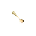 Creamy white cheese golden round spoon