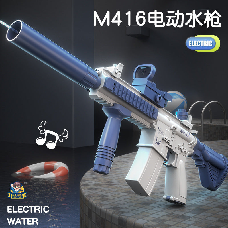 bestseller: m416 electric water gun - automatic, high-pressure, powerful water blaster for kids - perfect for outdoor water fights, beach fun, and water play