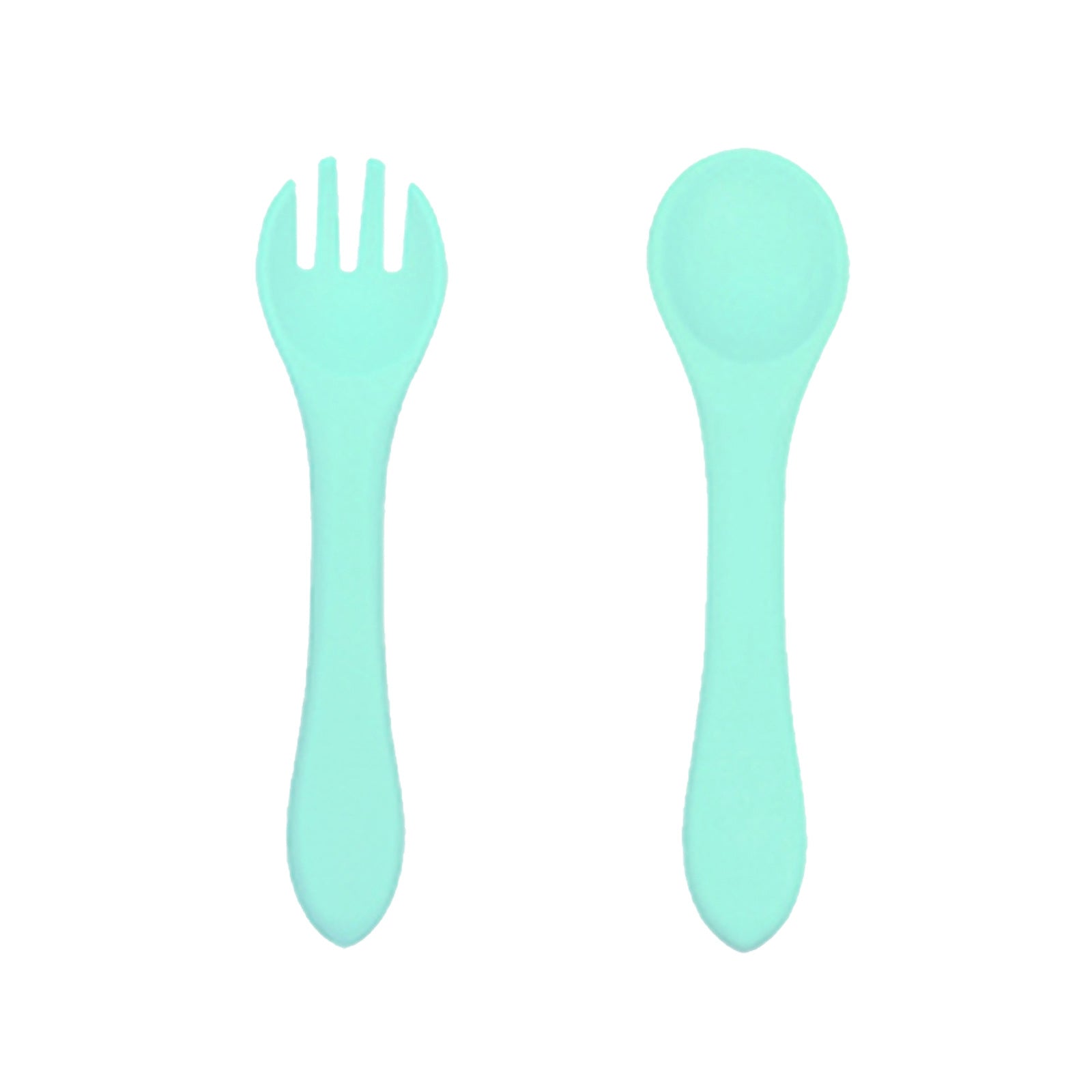Children's fork and spoon baby spoon Children's learning to eat training Baby fork tableware Self-eating rice spoon Silicone
