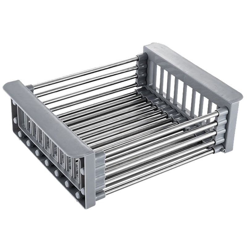 Sink Drain Basket Retractable Vegetable Basin Kitchen Washing Water Vegetable Filter Basket Household Dish Rack Dish Storage Rack