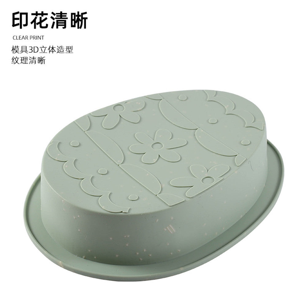 New in stock silicone cake mold easter dinosaur egg rabbit cake pan macaron color baking mold