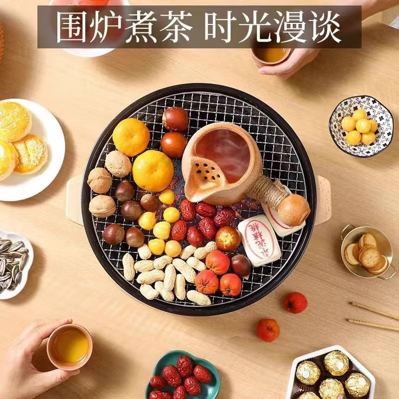 Outdoor camping style tea making stove, zibo charcoal barbecue stove, for home small multi-function smokeless barbecue grill heating stove