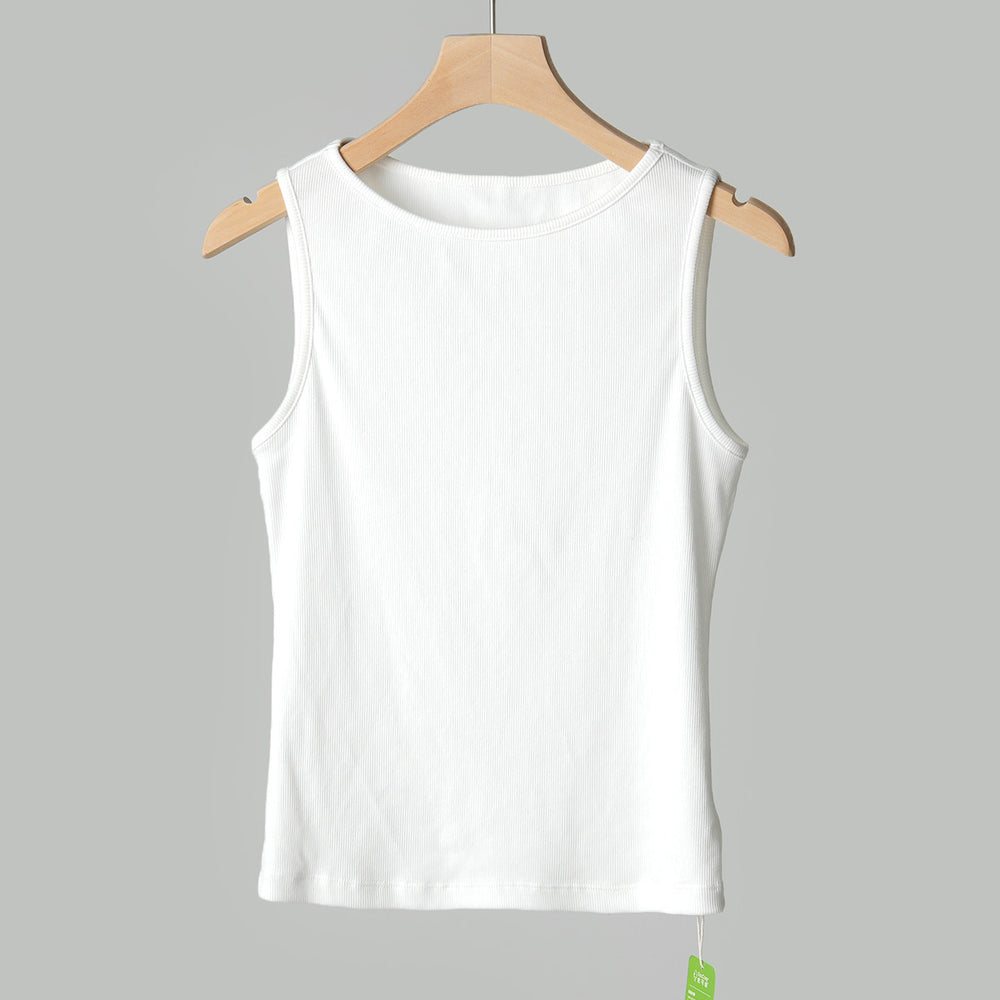 cross-border  spring/summer pure cotton tank top - off-the-shoulder halter neck slimming sleeveless undershirt camisole top for women