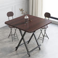 Walnut color 80*74 table and two chairs (rounded corners to prevent collision)