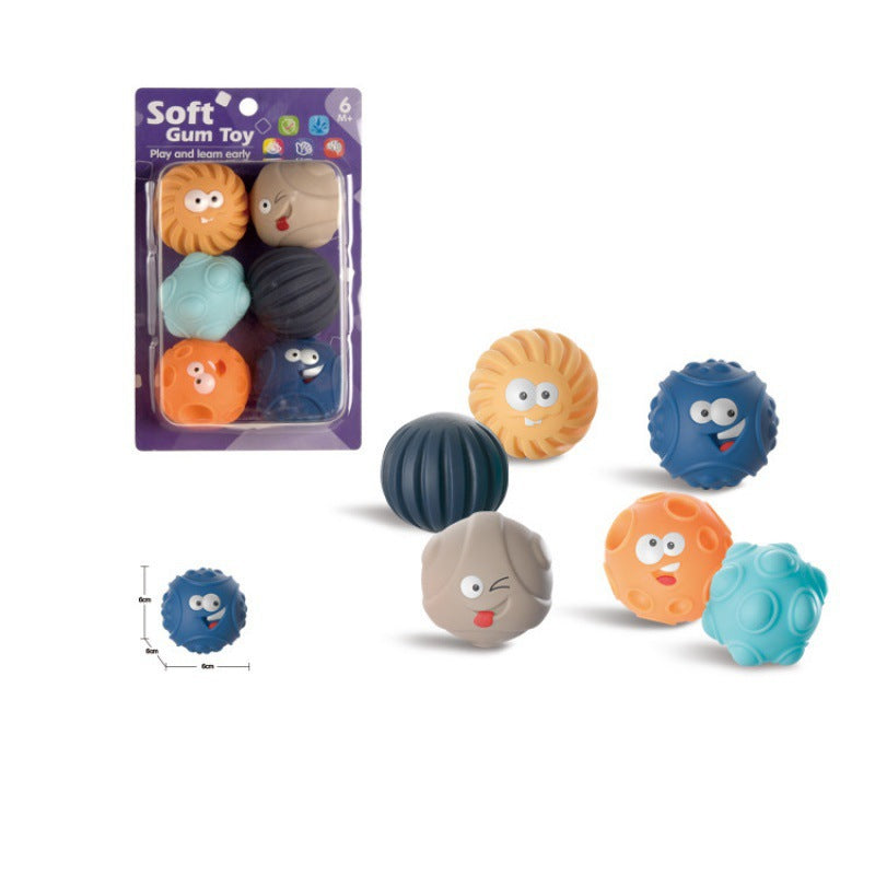 Cross-border  baby texture cartoon early education cognitive soft glue stacking music pinch music children's soft building block toy