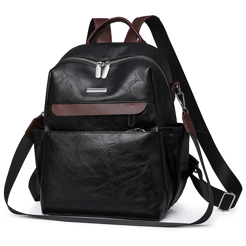 New  contrasting color women's backpack casual large-capacity commuter backpack multi-functional retro portable shoulder bag