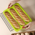 New in stock silicone bench three-slot baguette bread baking pan diamond grid cake mold for home dyi baking