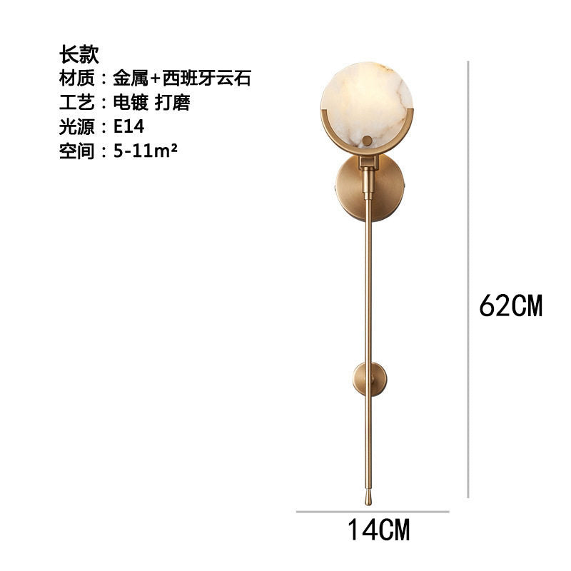 accessible luxury designer marble wall lamp bedside postmodern casual bedroom living room background atmosphere lamp
