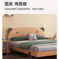Imported beech wood solid wood bed, kids' bed, elevated headboard, healthy & eco-friendly plant-based wood wax oil, double bed