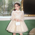 New girls' export dresses: long-sleeved mesh autumn/winter princess dresses for children - wholesale for hosts and piano performances