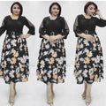 African   new fashion women's chiffon a-line dress plus size printed dress
