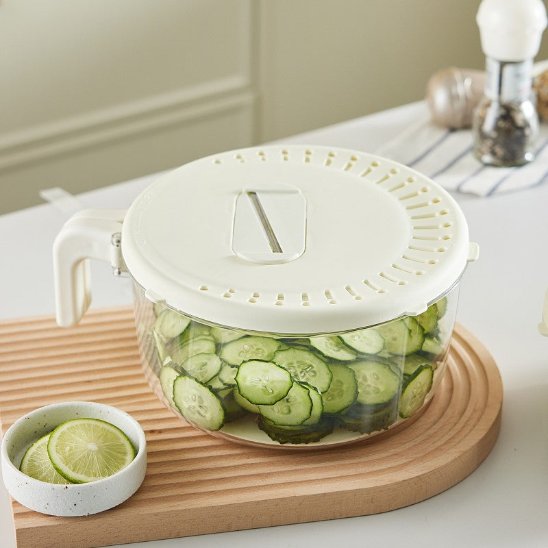 Multifunctional drain basket vegetable basin folding handle vegetable basket household kitchen refrigerator fresh-keeping box vegetable grater