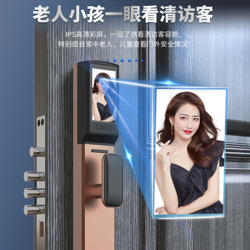 Smart lock anti-theft door home fingerprint lock wholesale fully automatic face recognition electronic lock password lock visual cat eye