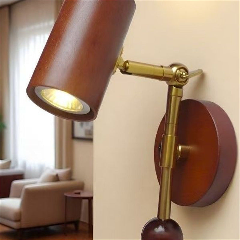 New nordic rotating bedside wall lamp - minimalist retro reading light for home stays, studies, bedrooms, and background walls