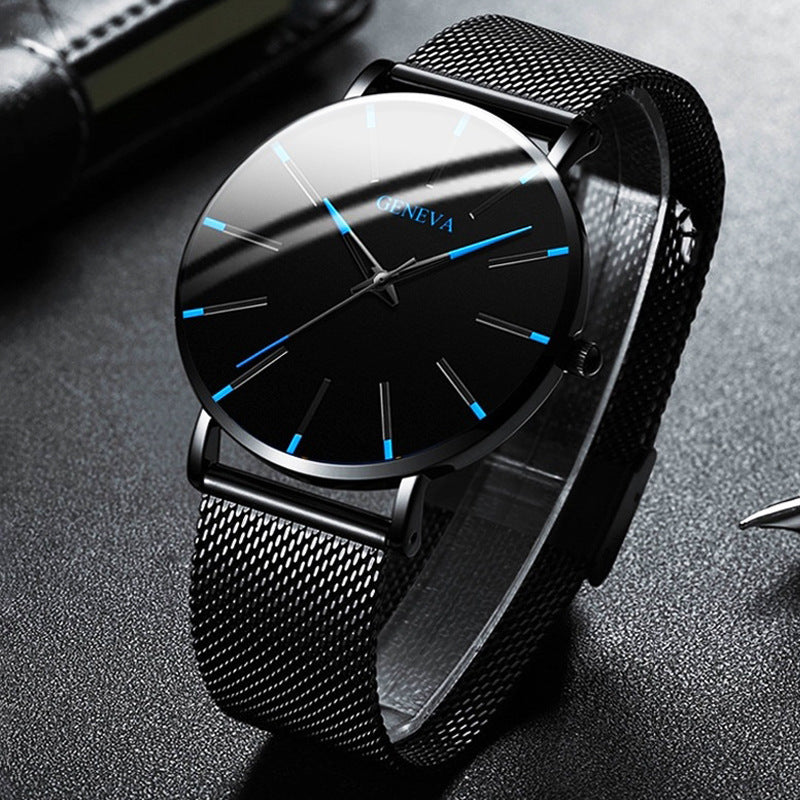 Men's casual watch fashion geneva couple men's women's casual business mesh strap quartz watch