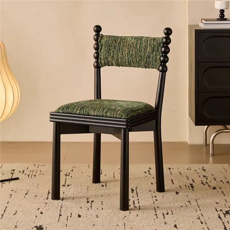 French chinese retro style dining chair for home living room chinese ancient style chair designer solid wood upholstered backrest makeup stool