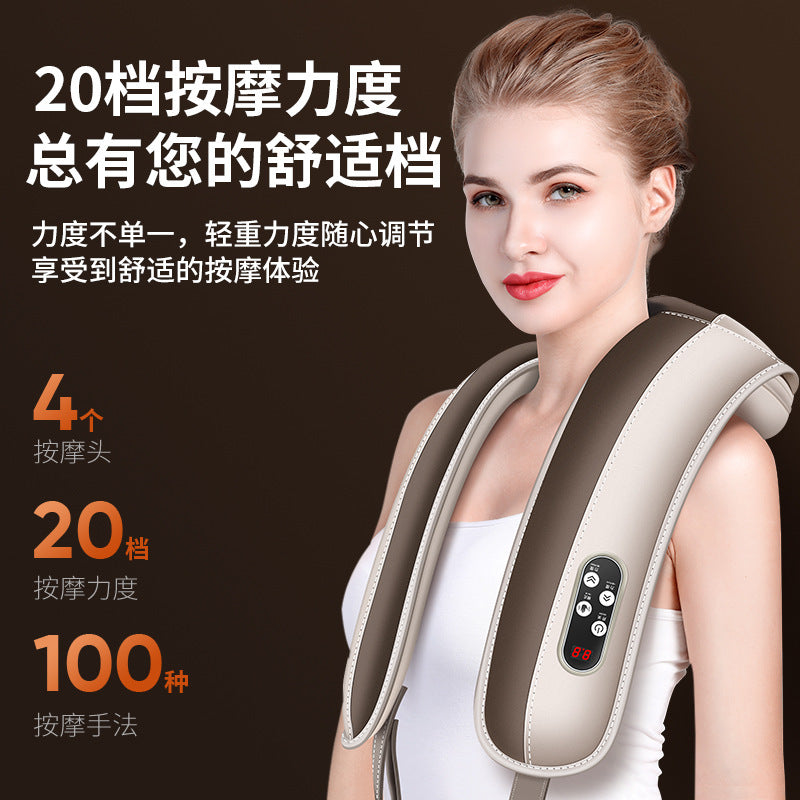 Cervical spine massager shoulder and neck shawl knocking and beating waist and back full body multifunctional shoulder and cervical spine massage shawl gift
